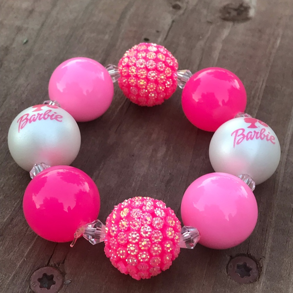 “Barbie” stretchy bracelet. Child or adult sizes. High quality stretch string.